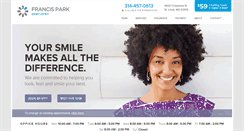 Desktop Screenshot of francisparkdentistry.com